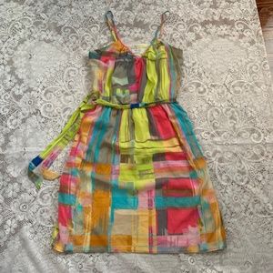 TRINA TURK SILK SUMMER MULTI COLOR PRINT DRESS 2